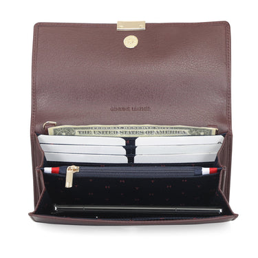 Tommy Hilfiger Teresa Women's Flap Wallet With Sling Wine