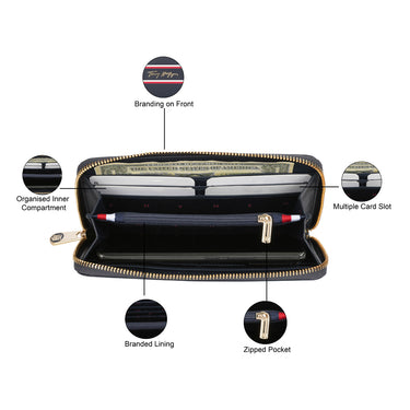 Tommy Hilfiger Greta Womens Leather Small Wallet Navy