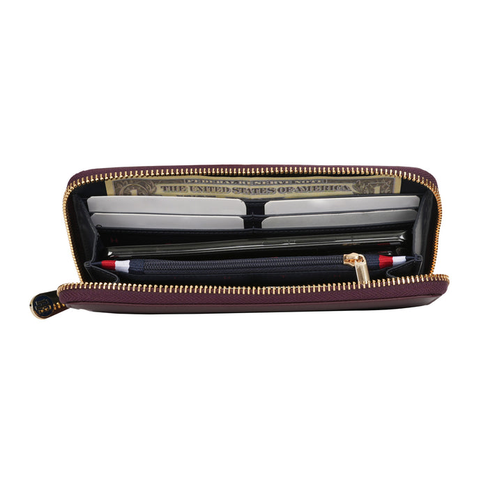Tommy Hilfiger Greta Womens Leather Small Wallet Wine