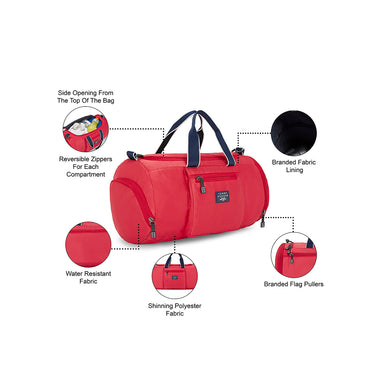 Tommy Hilfiger Garret Unisex Polyester Gym Bag Red