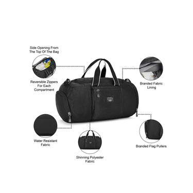 Tommy Hilfiger Declan Unisex Polyester Gym Bag Black