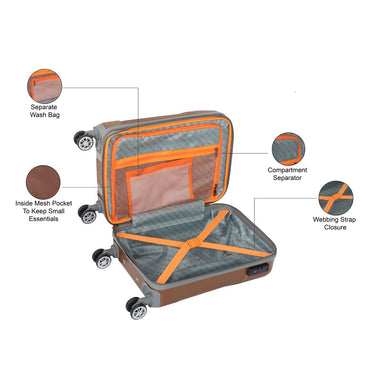 The Vertical Griffin Unisex Hard Luggage Tan