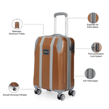 The Vertical Griffin Unisex Hard Luggage Tan