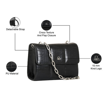 United Colors of Benetton Candace Woman's PU Sling black