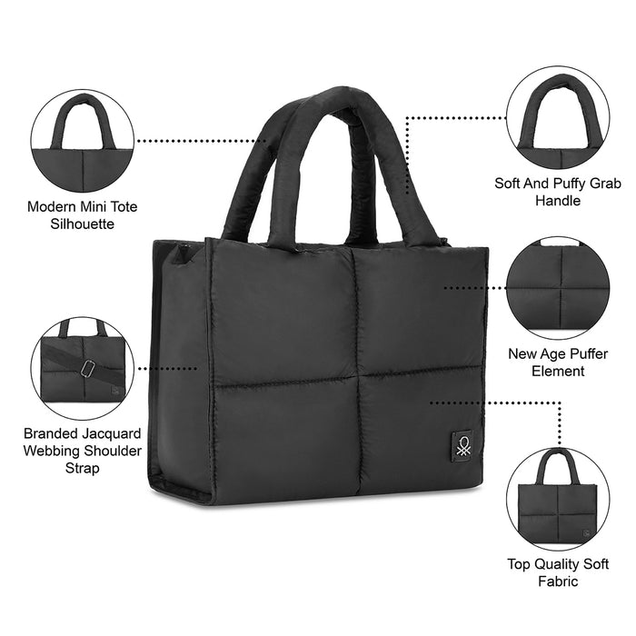 United Colors of Benetton Gemma Woman's PU Mini Tote-Black
