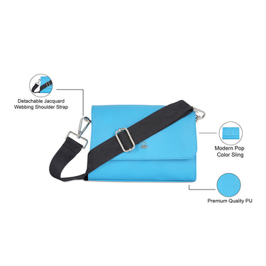 United Colors of Benetton Giana Woman's PU Shoulder Bag Aqua