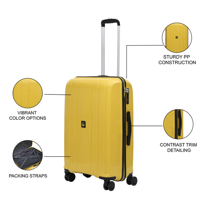 United Colors Of Benetton Wayfarer Hard Luggage Yellow