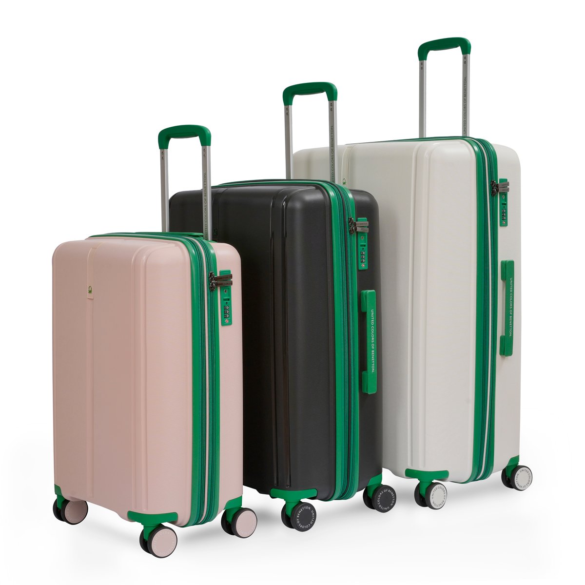 United Colors of Benetton Emerald Hard Luggage white