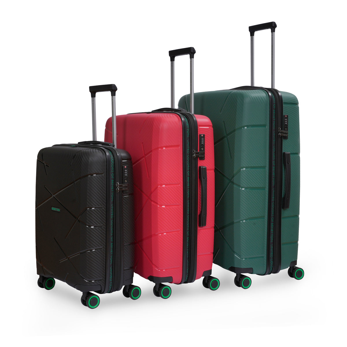 United Colors of Benetton Moonstone Hard Luggage Green