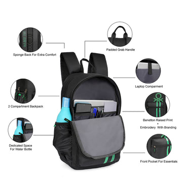 United Colors of Benetton Fiesco Laptop Backpack Black