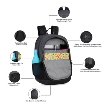Tommy Hilfiger Kavin Back to School Backpack Gray