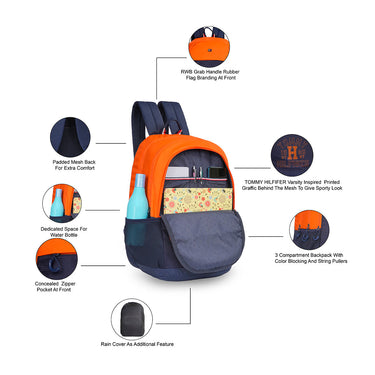 Tommy Hilfiger Kavin Back to School Backpack Orange