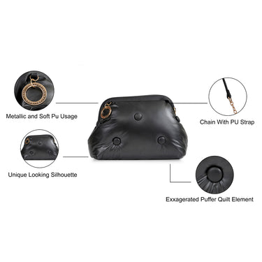 Aeropostale Christina Clutch Sling Handbag Black