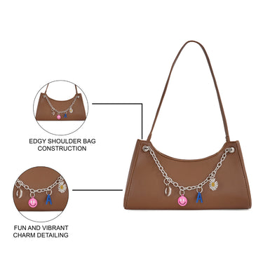 Aeropostale Emalia Baguette Handbag Brown