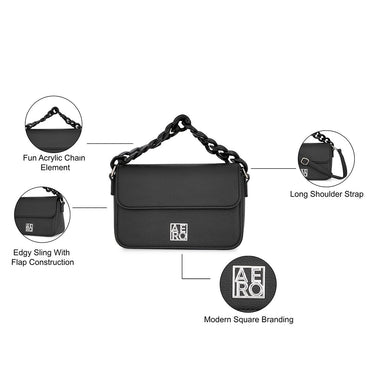 Aeropostale Harlow Womens Sling Bag Black