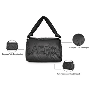 Aeropostale Zelie Messenger Handbag Black