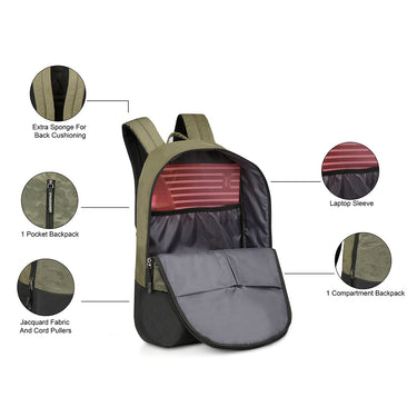 Aeropostale Fallon Non Laptop Backpack Olive