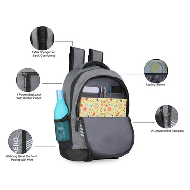 Aeropostale Leighton Non Laptop Backpack Grey