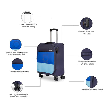 United Colors of Benetton Archimedes Soft Luggage Navy Cabin