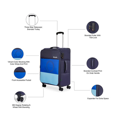 United Colors of Benetton Archimedes Soft Luggage Navy Mid