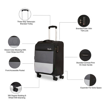 United Colors of Benetton Archimedes Soft Luggage Grey Cabin