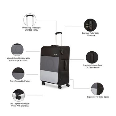 United Colors of Benetton Archimedes Soft Luggage Grey Cargo