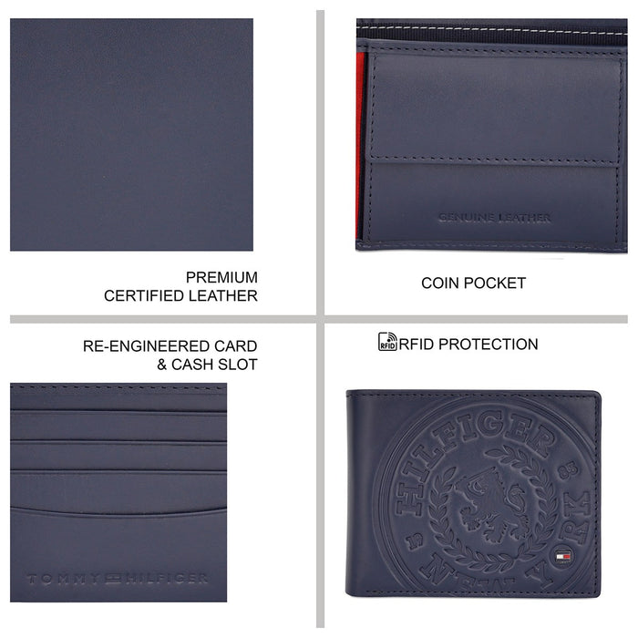 Tommy Hilfiger Ale Men'sa Men's Global Coin Wallet Navy