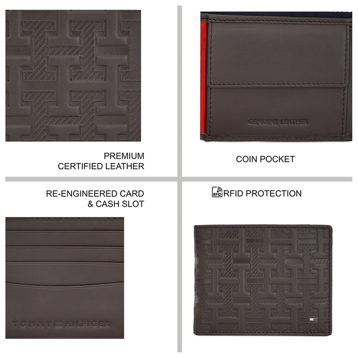 Tommy Hilfiger Antrin Men's Global Coin Wallet Brown