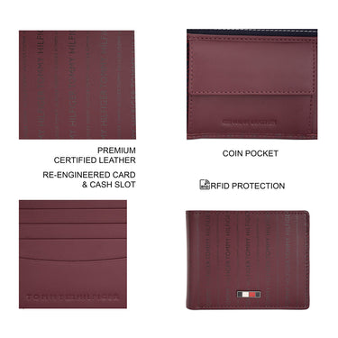 Tommy Hilfiger Hilbert Multicard Coin Wallet Wine