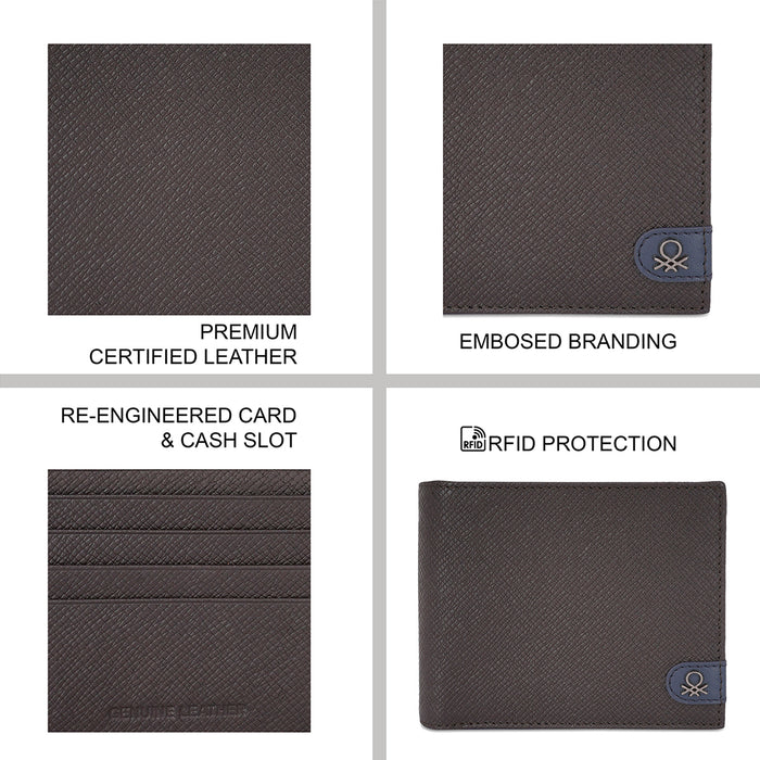 United Colors of Benetton Adamo Multicard Coin Wallet Brown