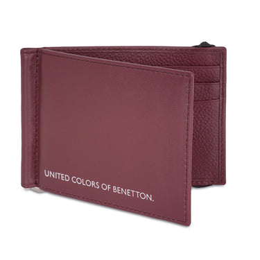 United Colors of Benetton Wiley Money Clip Wallet Wine