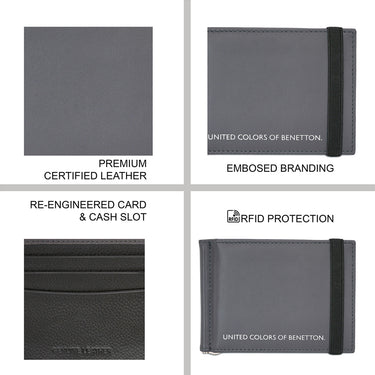 United Colors of Benetton Wiley Money Clip Wallet Navy