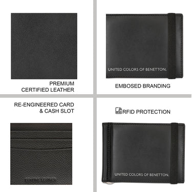 United Colors of Benetton Wiley Money Clip Wallet Black
