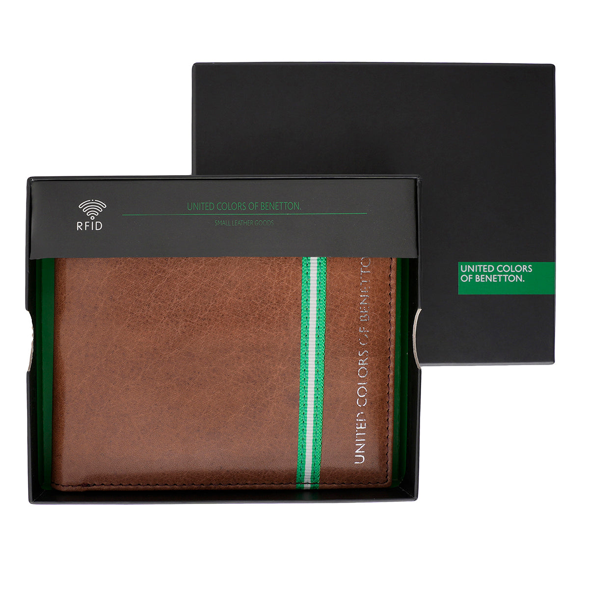 United Colors of Benetton Natalio Passcase Wallet Brown