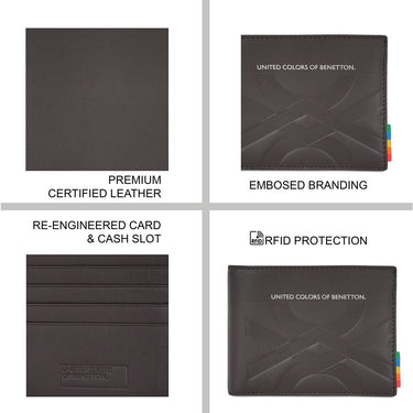 United Colors of Benetton Placido Passcase Wallet Brown
