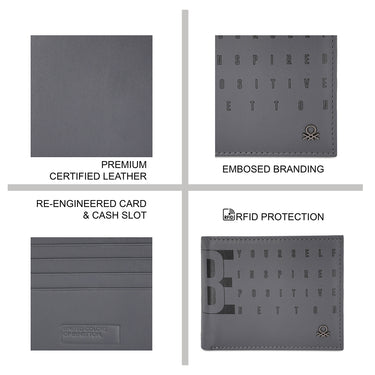 United Colors of Benetton Quinell Passcase Wallet grey