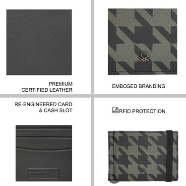 United Colors of Benetton Clemente Money Clip Wallet Tan Olive