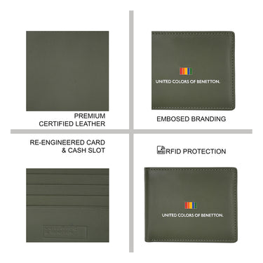 United Colors of Benetton Edmondo Global Passcase Wallet Olive
