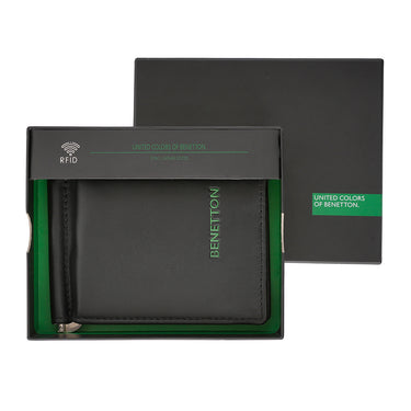 United Colors of Benetton Emberto Money Clip Wallet Black