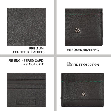 United Colors of Benetton Fenwick Passcase Wallet Brown