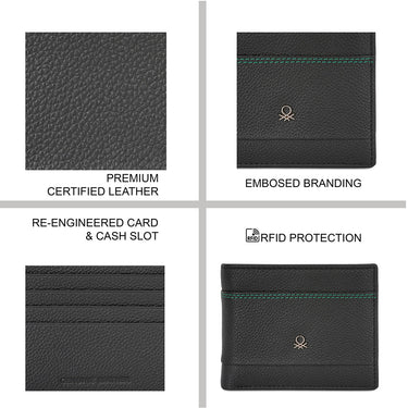 United Colors of Benetton Fenwick Passcase Wallet Black