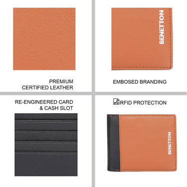 United Colors Of Benetton Maceo Men's Global Coin Wallet Tan