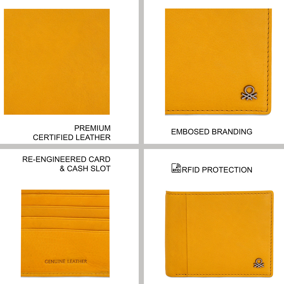 United Colors of Benetton Marcell Global Coin Wallet yellow