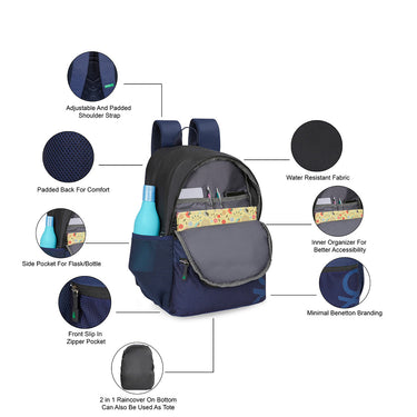 United Colors of Benetton Wilder Back to school Backpack Black