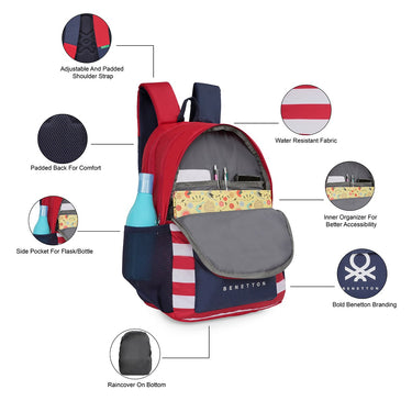 United Colors Of Benetton Rey Non Laptop Backpack Red+navy