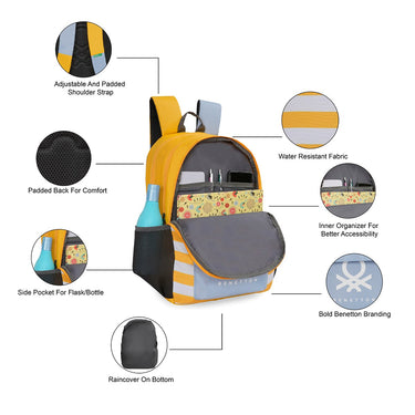 United Colors Of Benetton Rey Non Laptop Backpack Light Blue+yellow