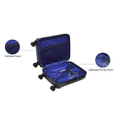 United Colors of Benetton Cobalt Hard Luggage Cabin Black