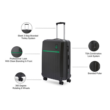 United Colors of Benetton Cobalt Hard Luggage Mid Black