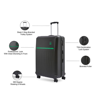 United Colors of Benetton Cobalt Hard Luggage Cargo Black