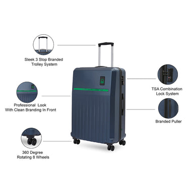 United Colors of Benetton Cobalt Hard Luggage Navy Cargo